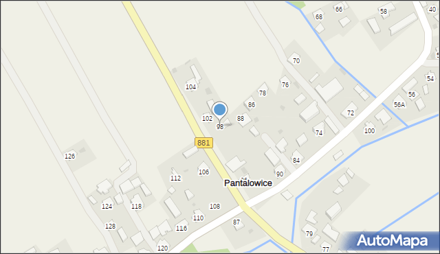 Pantalowice, Pantalowice, 98, mapa Pantalowice