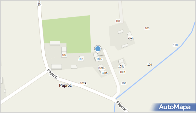 Paproć, Paproć, 108d, mapa Paproć