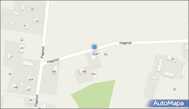 Paproć, Paproć, 53A, mapa Paproć