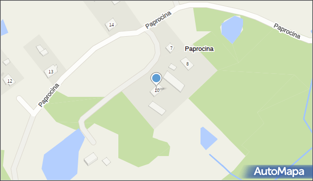 Paprocina, Paprocina, 10, mapa Paprocina