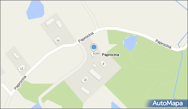 Paprocina, Paprocina, 7, mapa Paprocina