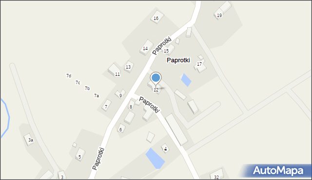 Paprotki, Paprotki, 12, mapa Paprotki