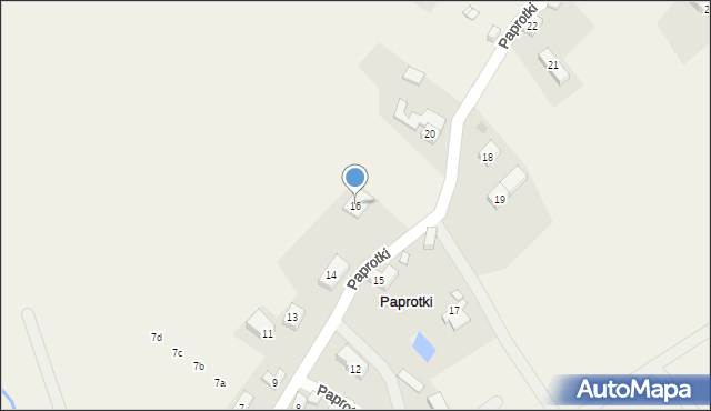 Paprotki, Paprotki, 16, mapa Paprotki