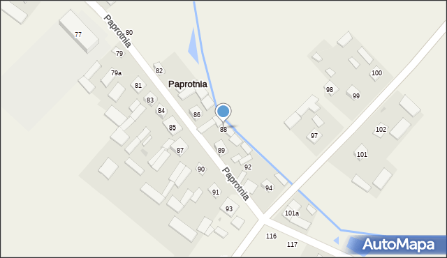 Paprotnia, Paprotnia, 88, mapa Paprotnia