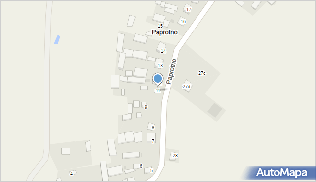 Paprotno, Paprotno, 11, mapa Paprotno