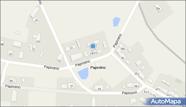 Paprotno, Paprotno, 34/1, mapa Paprotno