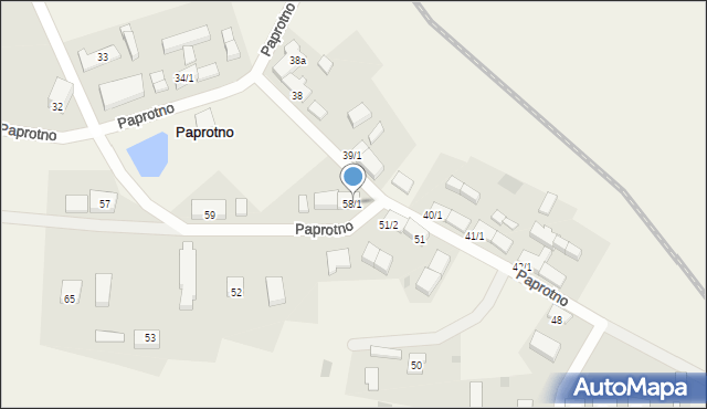 Paprotno, Paprotno, 58/1, mapa Paprotno