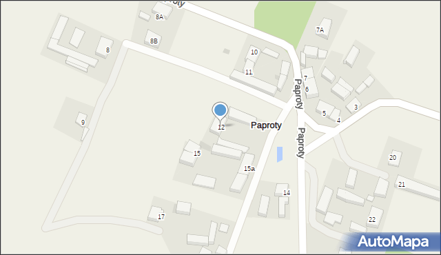 Paproty, Paproty, 12, mapa Paproty