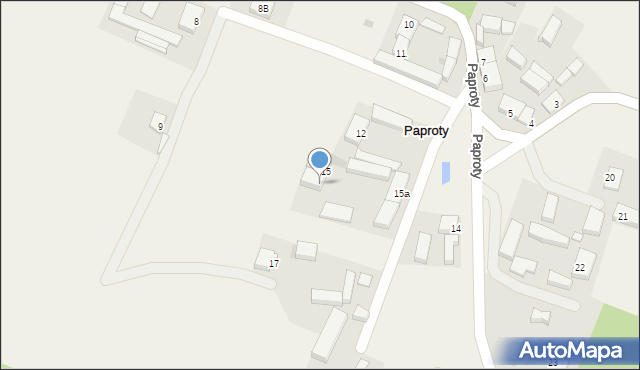 Paproty, Paproty, 16, mapa Paproty