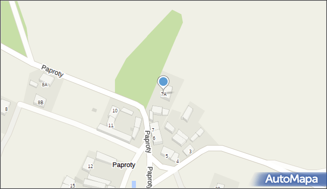 Paproty, Paproty, 7A, mapa Paproty
