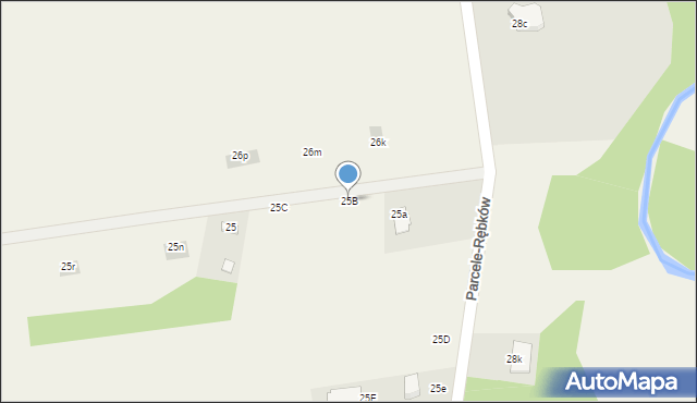 Parcele-Rębków, Parcele-Rębków, 25B, mapa Parcele-Rębków
