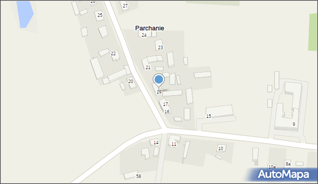 Parchanie, Parchanie, 19, mapa Parchanie