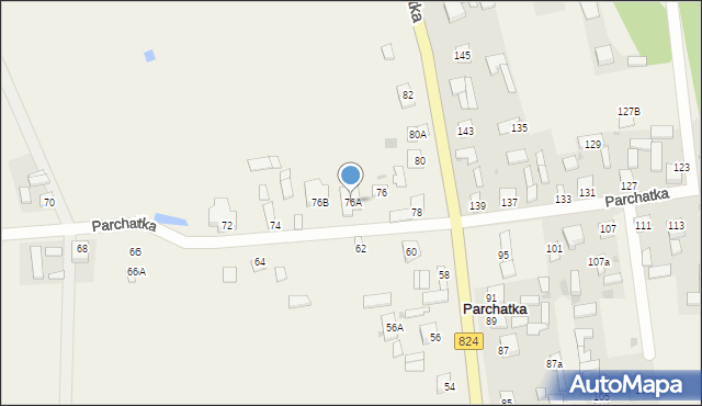 Parchatka, Parchatka, 76A, mapa Parchatka