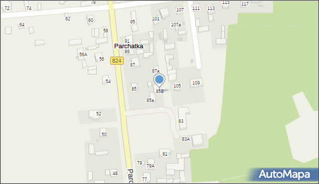 Parchatka, Parchatka, 85B, mapa Parchatka