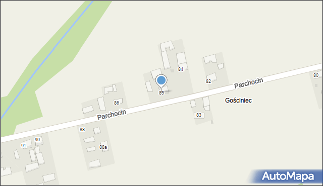 Parchocin, Parchocin, 85, mapa Parchocin