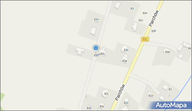 Parchów, Parchów, 83D, mapa Parchów