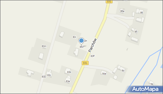 Parchów, Parchów, 83J, mapa Parchów