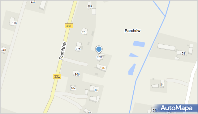 Parchów, Parchów, 87D, mapa Parchów