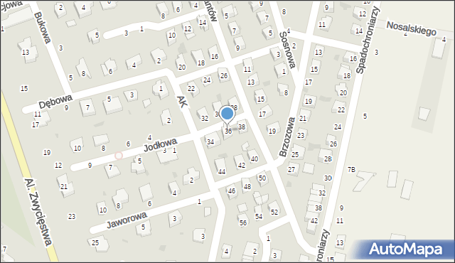 Parczew, Partyzantów, 36, mapa Parczew