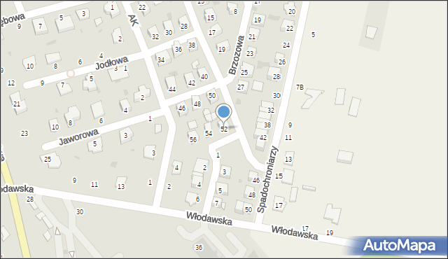 Parczew, Partyzantów, 52, mapa Parczew