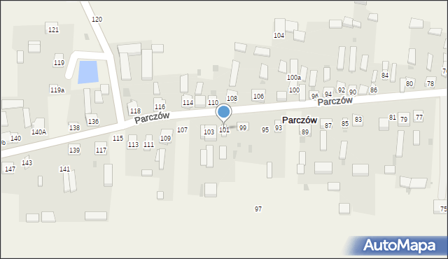 Parczów, Parczów, 101, mapa Parczów