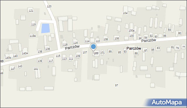 Parczów, Parczów, 105, mapa Parczów