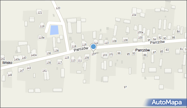 Parczów, Parczów, 107, mapa Parczów