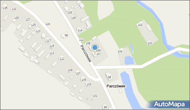 Parczówek, Parczówek, 106a, mapa Parczówek