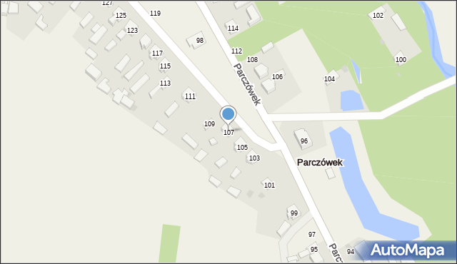 Parczówek, Parczówek, 107, mapa Parczówek