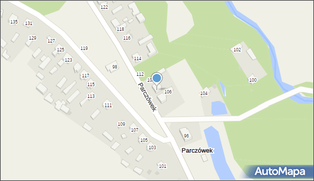 Parczówek, Parczówek, 108a, mapa Parczówek