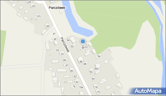 Parczówek, Parczówek, 90, mapa Parczówek