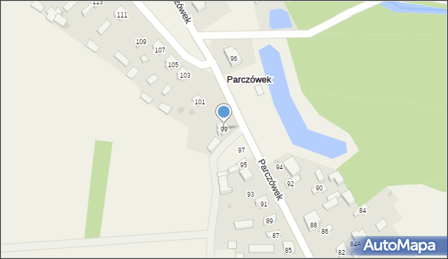 Parczówek, Parczówek, 99, mapa Parczówek