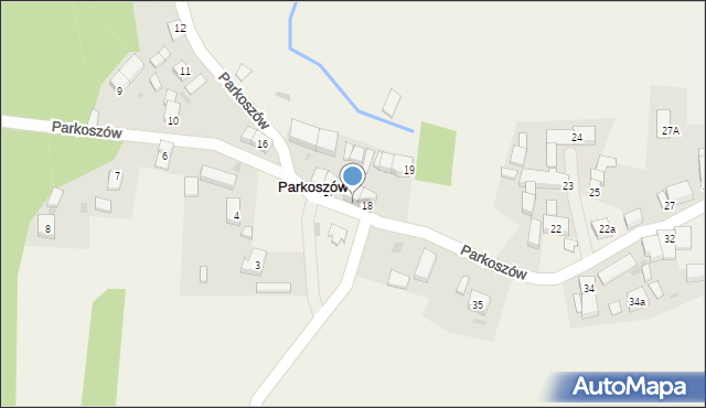 Parkoszów, Parkoszów, 18a, mapa Parkoszów