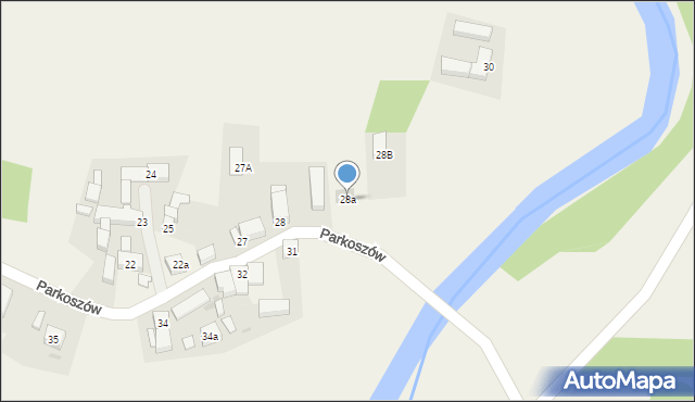 Parkoszów, Parkoszów, 28a, mapa Parkoszów