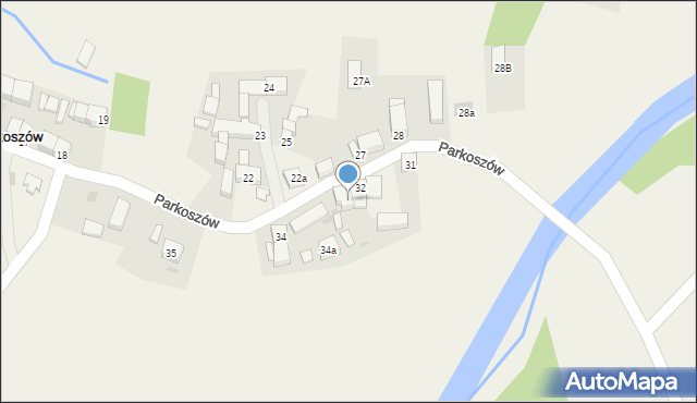 Parkoszów, Parkoszów, 33, mapa Parkoszów