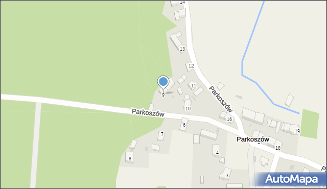 Parkoszów, Parkoszów, 9, mapa Parkoszów