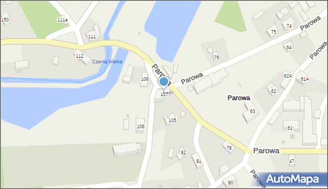 Parowa, Parowa, 107, mapa Parowa