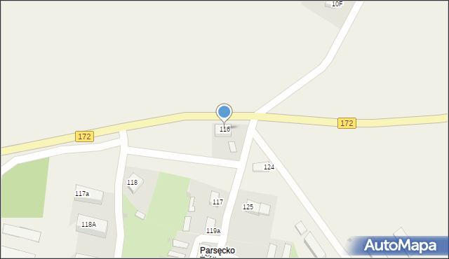 Parsęcko, Parsęcko, 116, mapa Parsęcko