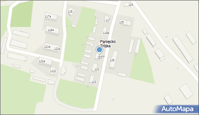 Parsęcko, Parsęcko, 121, mapa Parsęcko