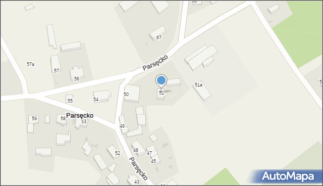 Parsęcko, Parsęcko, 51, mapa Parsęcko