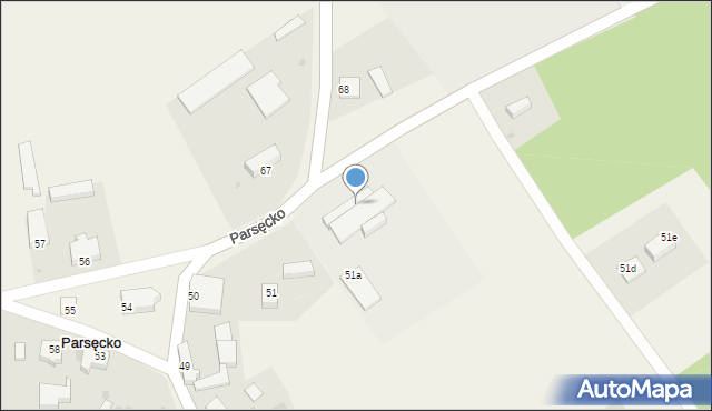 Parsęcko, Parsęcko, 51a, mapa Parsęcko