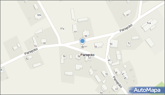 Parsęcko, Parsęcko, 55, mapa Parsęcko