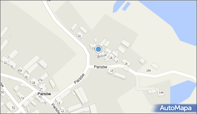 Parsów, Parsów, 20, mapa Parsów