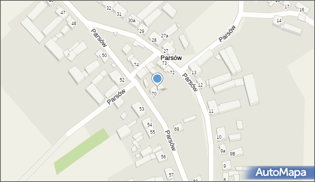 Parsów, Parsów, 71, mapa Parsów