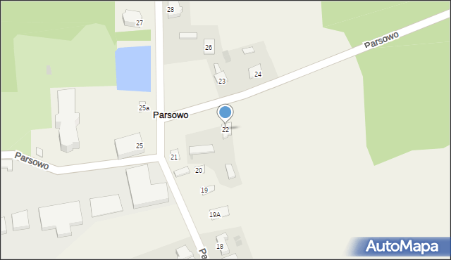 Parsowo, Parsowo, 22, mapa Parsowo