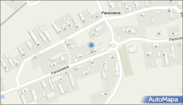 Parszowice, Parszowice, 15, mapa Parszowice