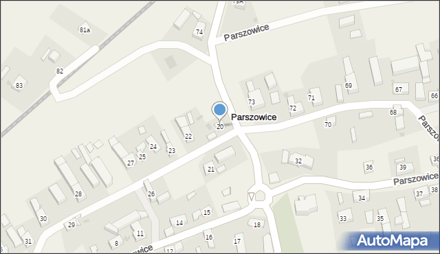 Parszowice, Parszowice, 20, mapa Parszowice