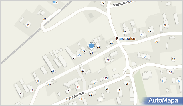 Parszowice, Parszowice, 23, mapa Parszowice