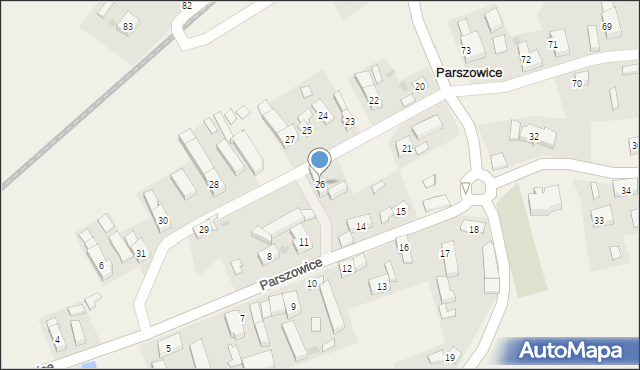 Parszowice, Parszowice, 26, mapa Parszowice