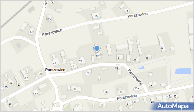 Parszowice, Parszowice, 69, mapa Parszowice